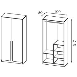Шкаф Modern Kenon 100cm (Craft Oak White) Thumb