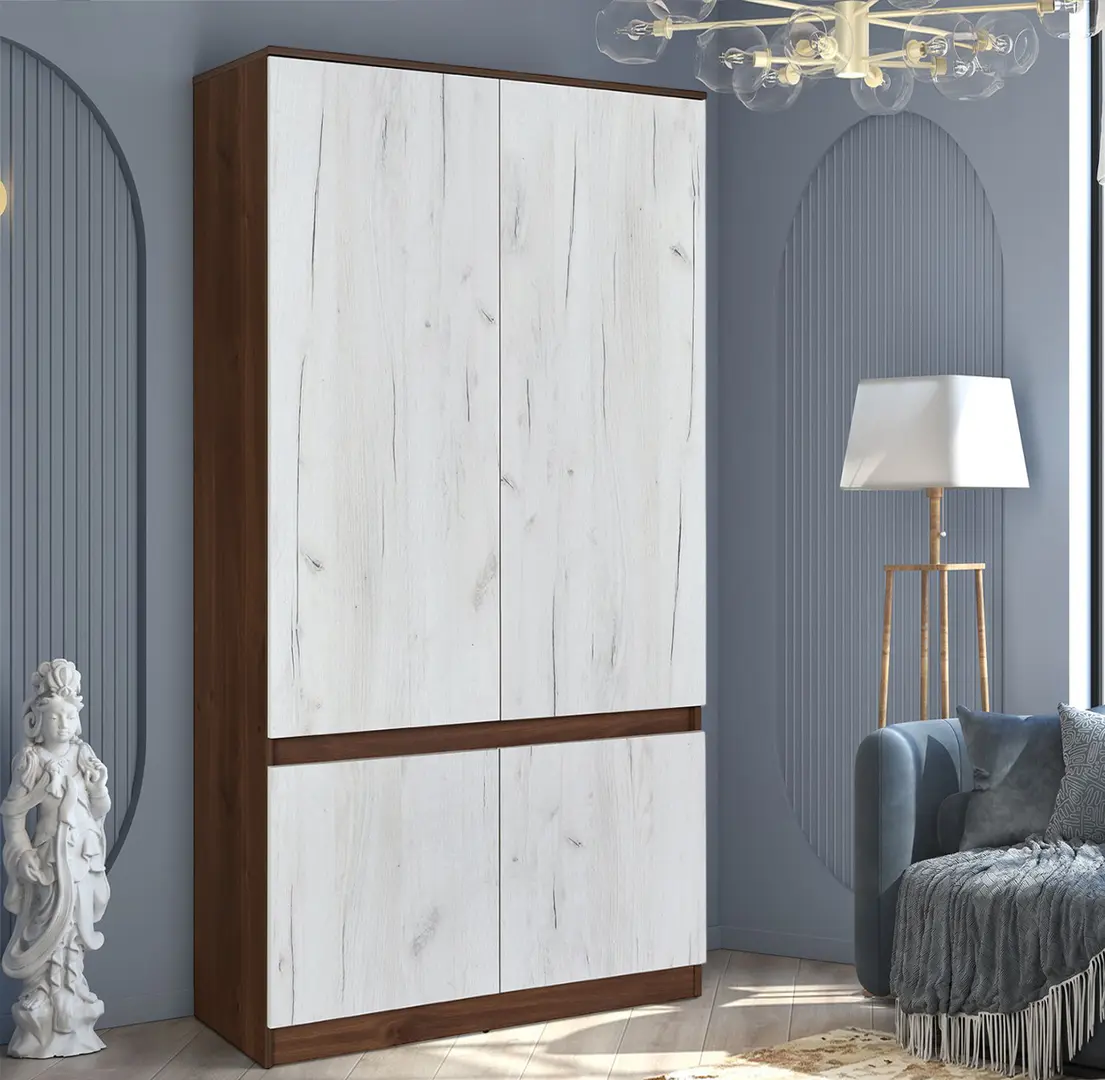 Шкаф Modern Komfi 100cm (Brandy Castello Oak/Craft Oak White)