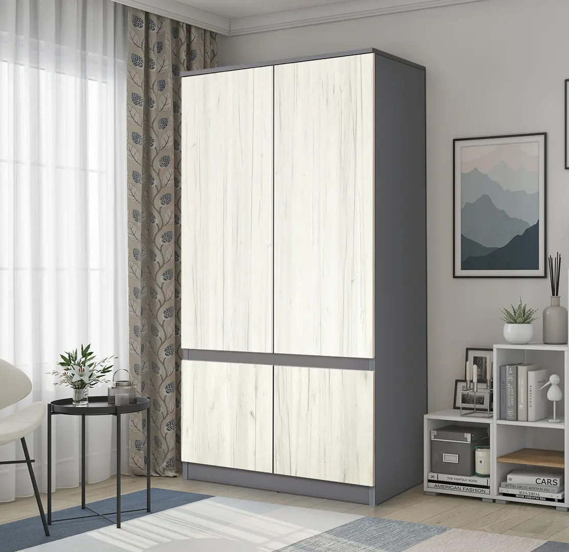 Шкаф Modern Komfi 100cm (Slate Gray/Craft Oak White)