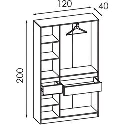 Dulap Modern Komfi 120cm (Brandy Castello Oak/Craft Oak White) Thumb