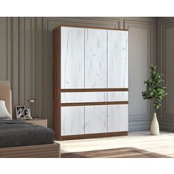Dulap Modern Komfi 120cm (Brandy Castello Oak/Craft Oak White)