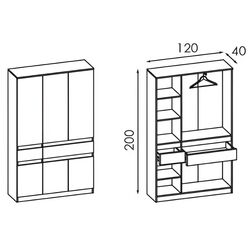 Dulap Modern Komfi 120cm (Craft Oak White) Thumb