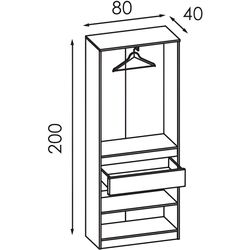 Dulap Modern Komfi 80cm (Brandy Castello Oak/Craft Oak White) Thumb