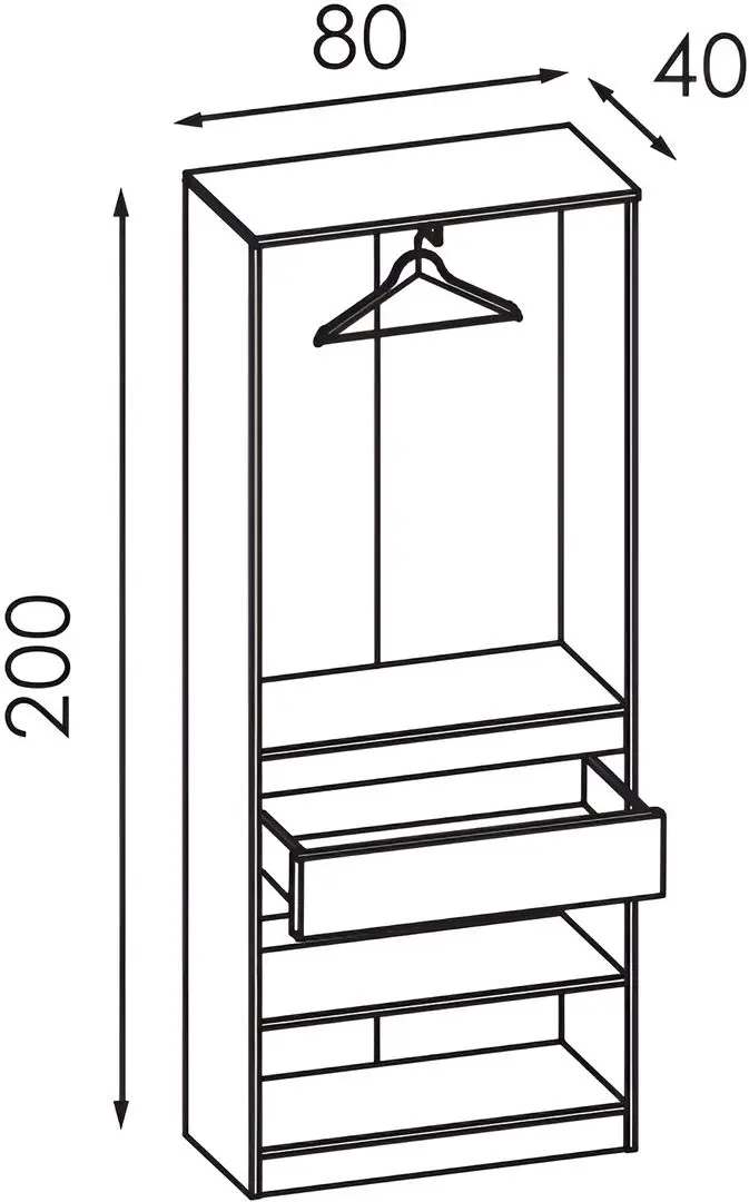 Dulap Modern Komfi 80cm (Brandy Castello Oak/Craft Oak White)