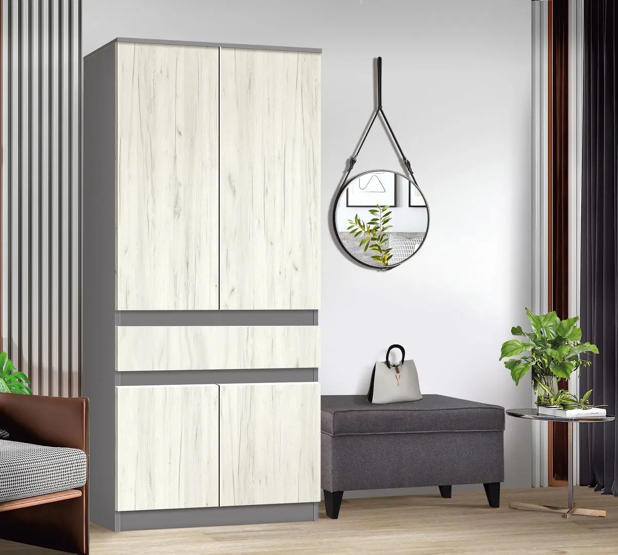 Шкаф Modern Komfi 80cm (Slate Gray/Craft Oak White)