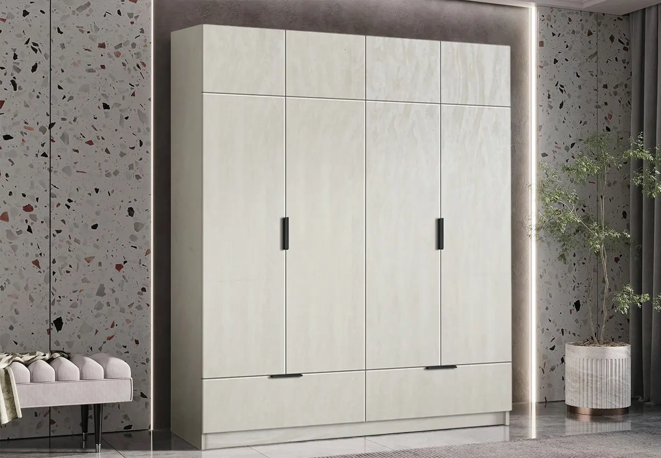 Dulap Modern Komfort 180cm (Silk Stone)