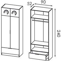Шкаф Modern Komfort 90cm (Slate Gray/White) Thumb