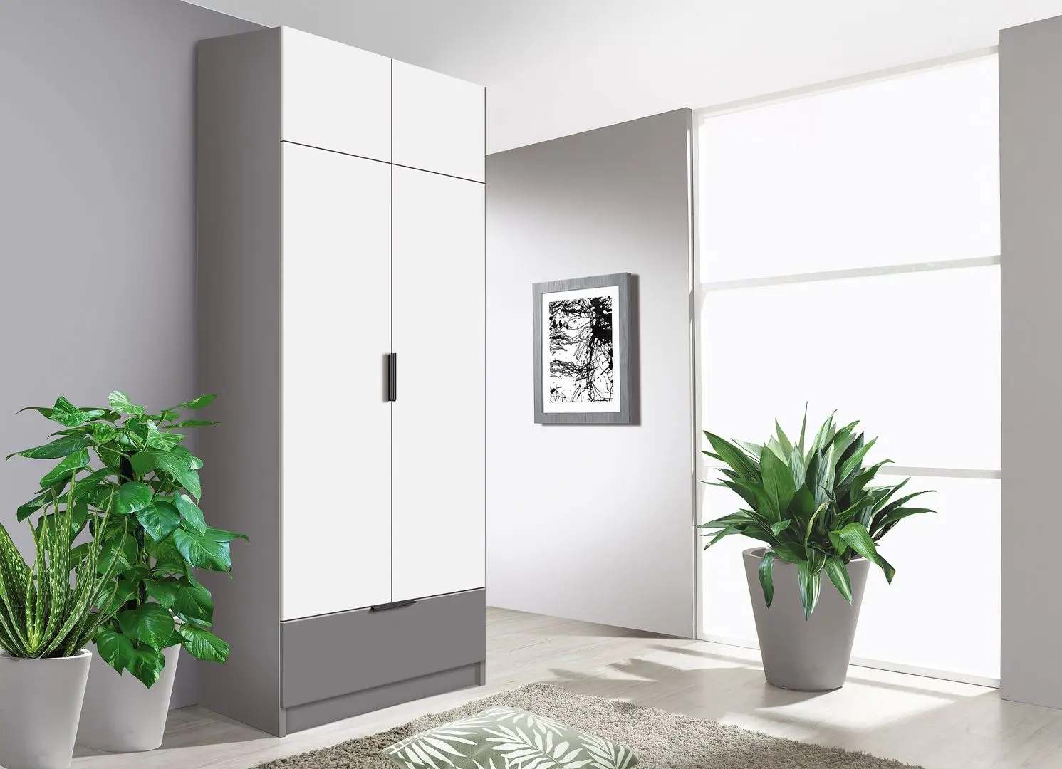 Шкаф Modern Komfort 90cm (Slate Gray/White)