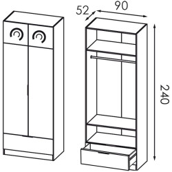 Шкаф Modern Komfort 90cm (Silk Stone) Thumb