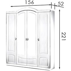 Шкаф Modern Sonata 156cm (White/Cream Brush) Thumb