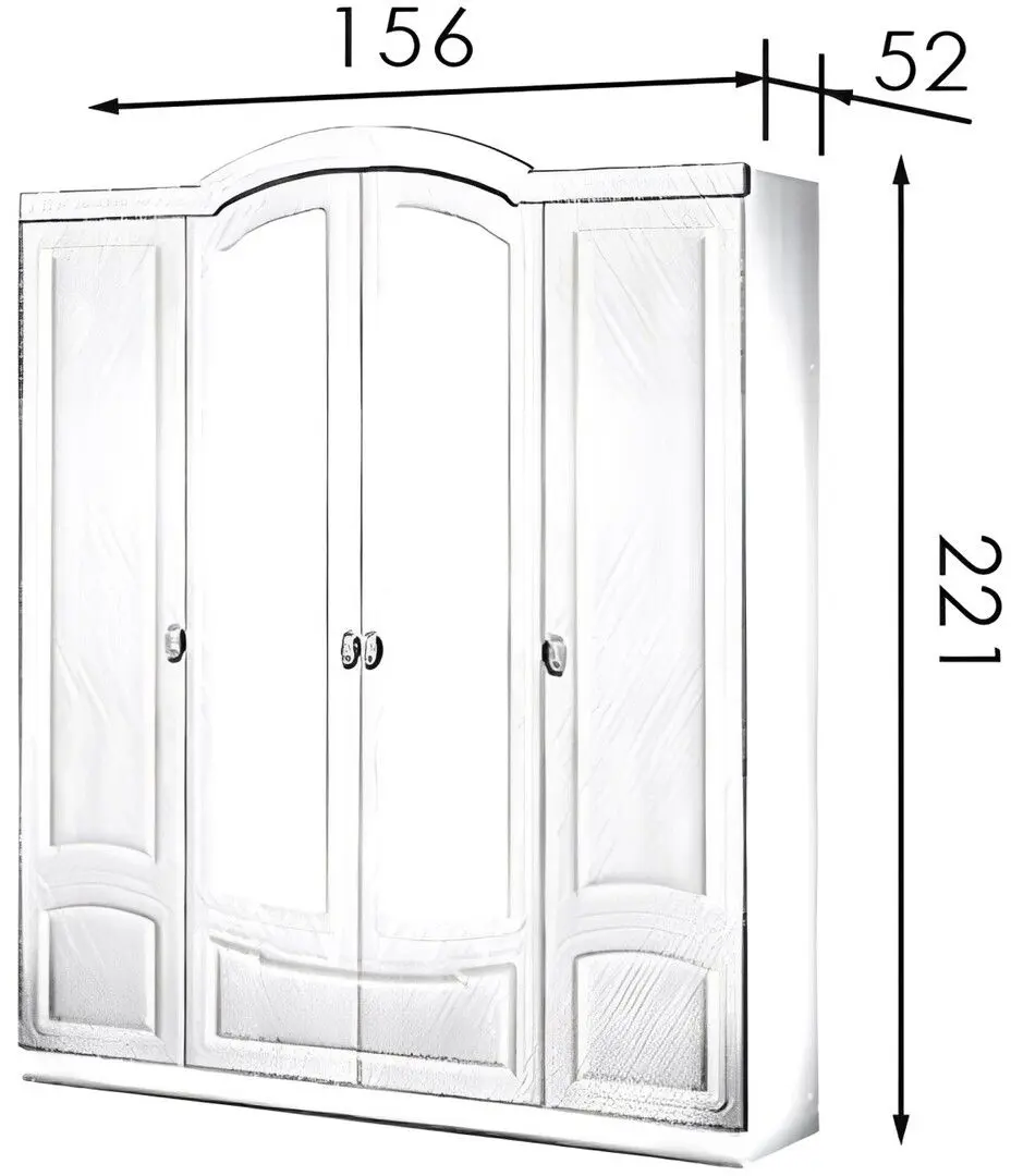 Шкаф Modern Sonata 156cm (White/Cream Brush) - 2