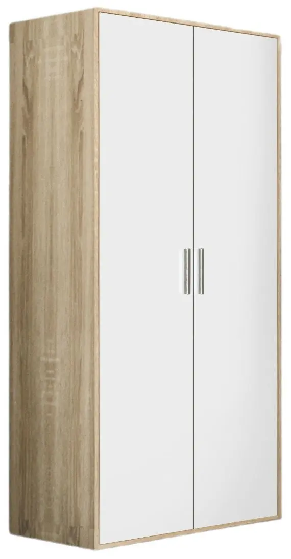Dulap Modern Tennessee 2 sectiuni 80cm (Sonoma Oak/White)