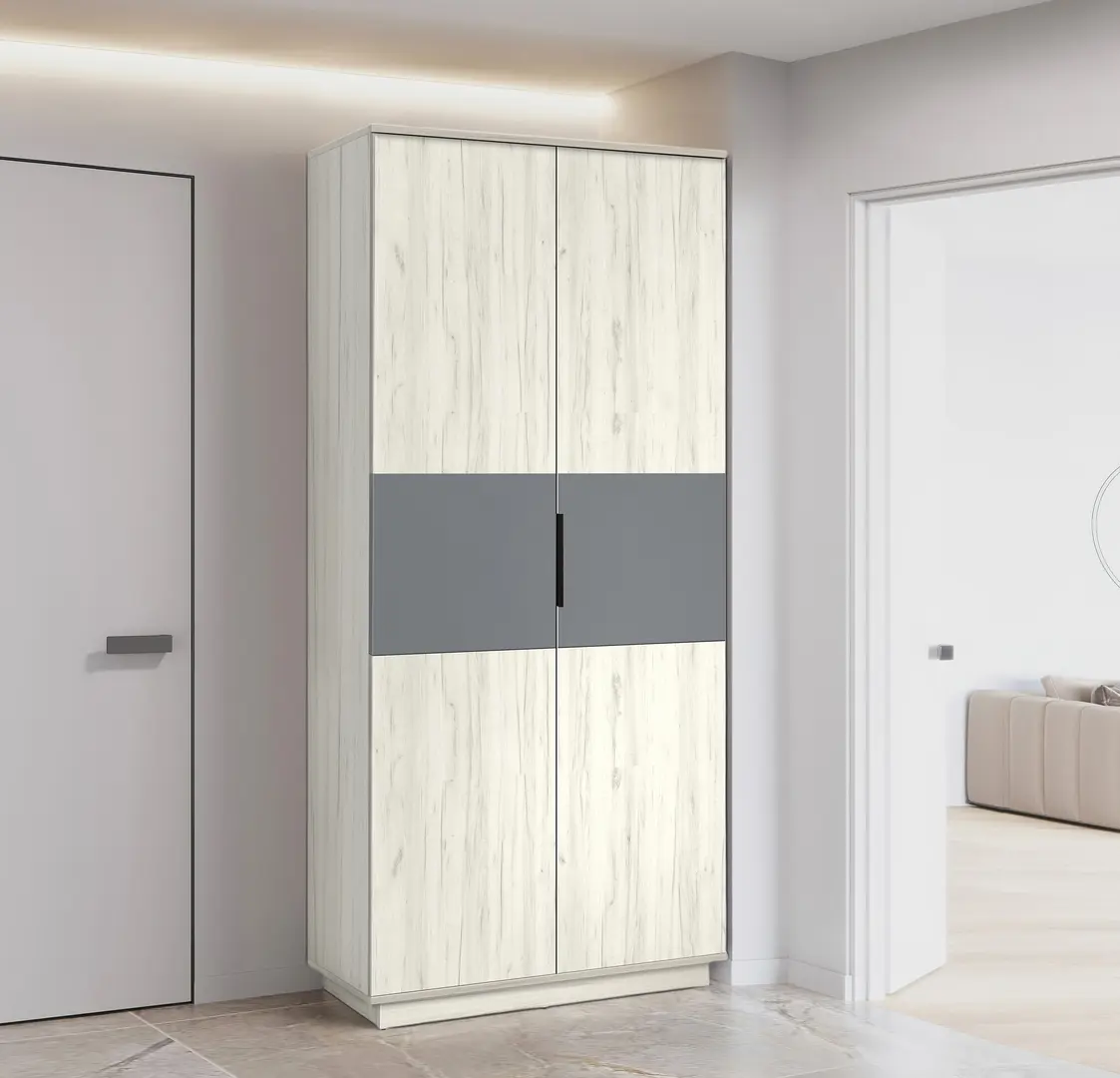 Шкаф Modern Visit New 90cm (Craft Oak White/Slate Grey)