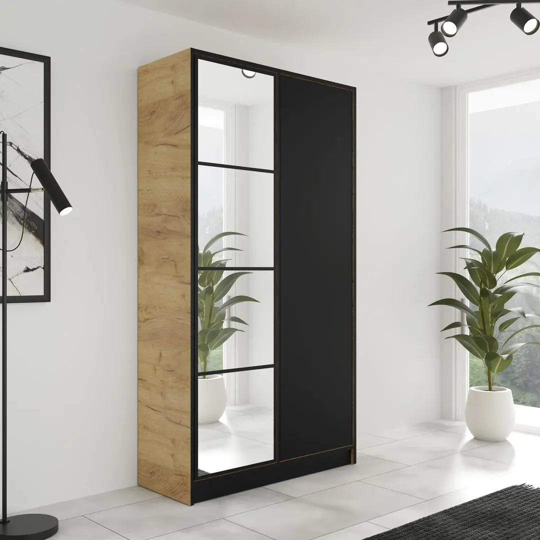 Dulap Prime Furniture Eden 1 SZ2DE 104.8 (Craft Oak Golden/Black)