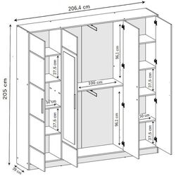 Dulap Prime Furniture Eden 1 SZ4DE 206.4 (White/Black) Thumb