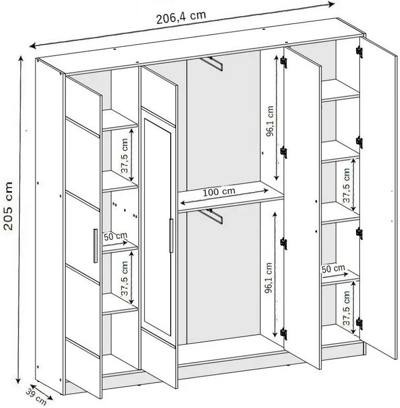 Шкаф Prime Furniture Eden 3 SZ4DE 206.4 (Craft Oak Golden)