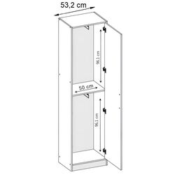 Шкаф Prime Furniture Roj 1D 53 (Craft Oak Golden/Black) Thumb