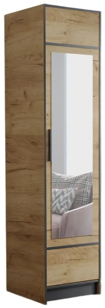 Шкаф Prime Furniture Roj 1D 53 (Craft Oak Golden/Black)