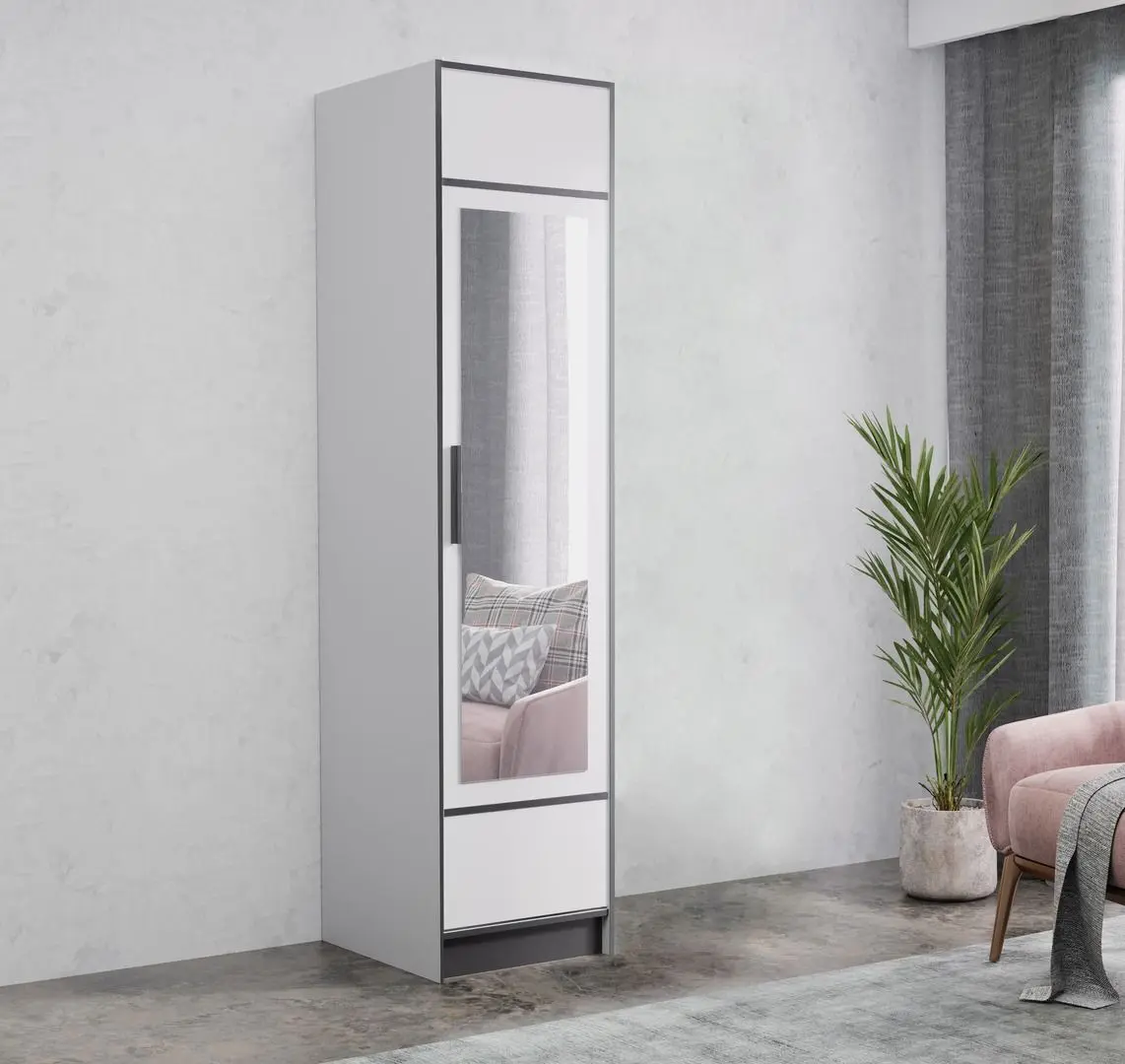 Dulap Prime Furniture Roj 1D 53 (White/Black)