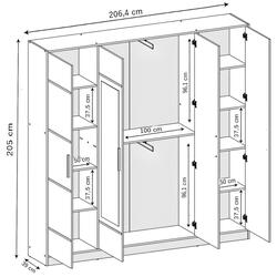 Dulap Prime Furniture Roj 4D 207 (White/Black) Thumb