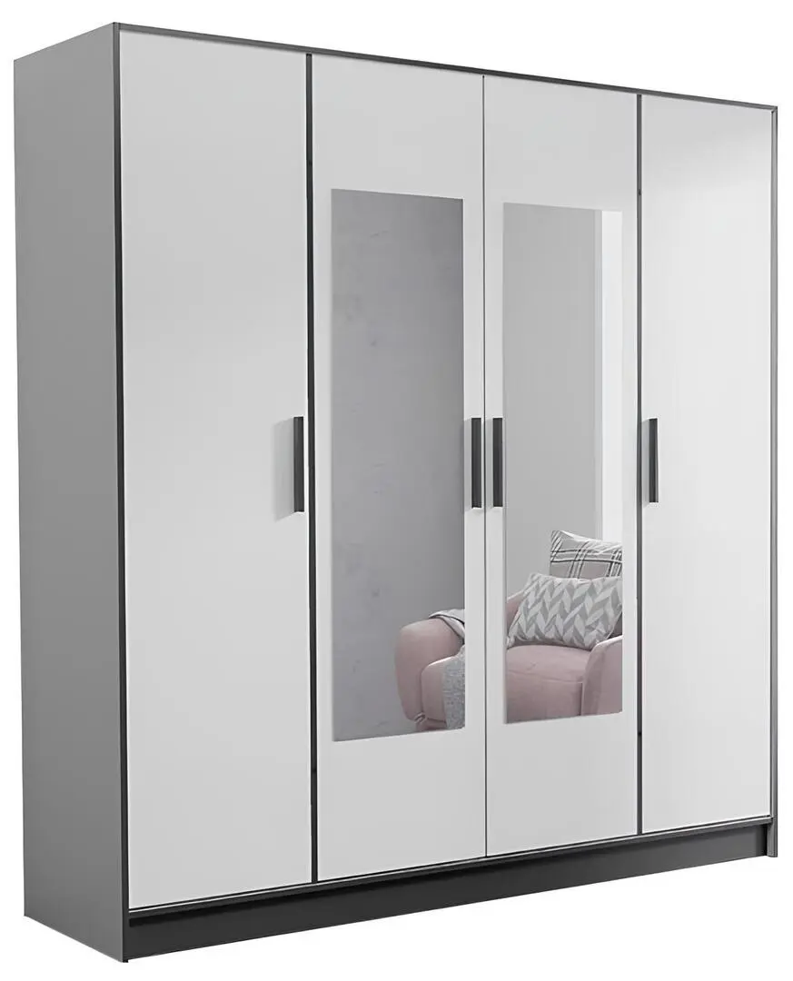 Dulap Prime Furniture Roj 4D 207 (White/Black)