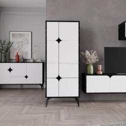 Шкаф Showdeko Spark (Black Marble/White)