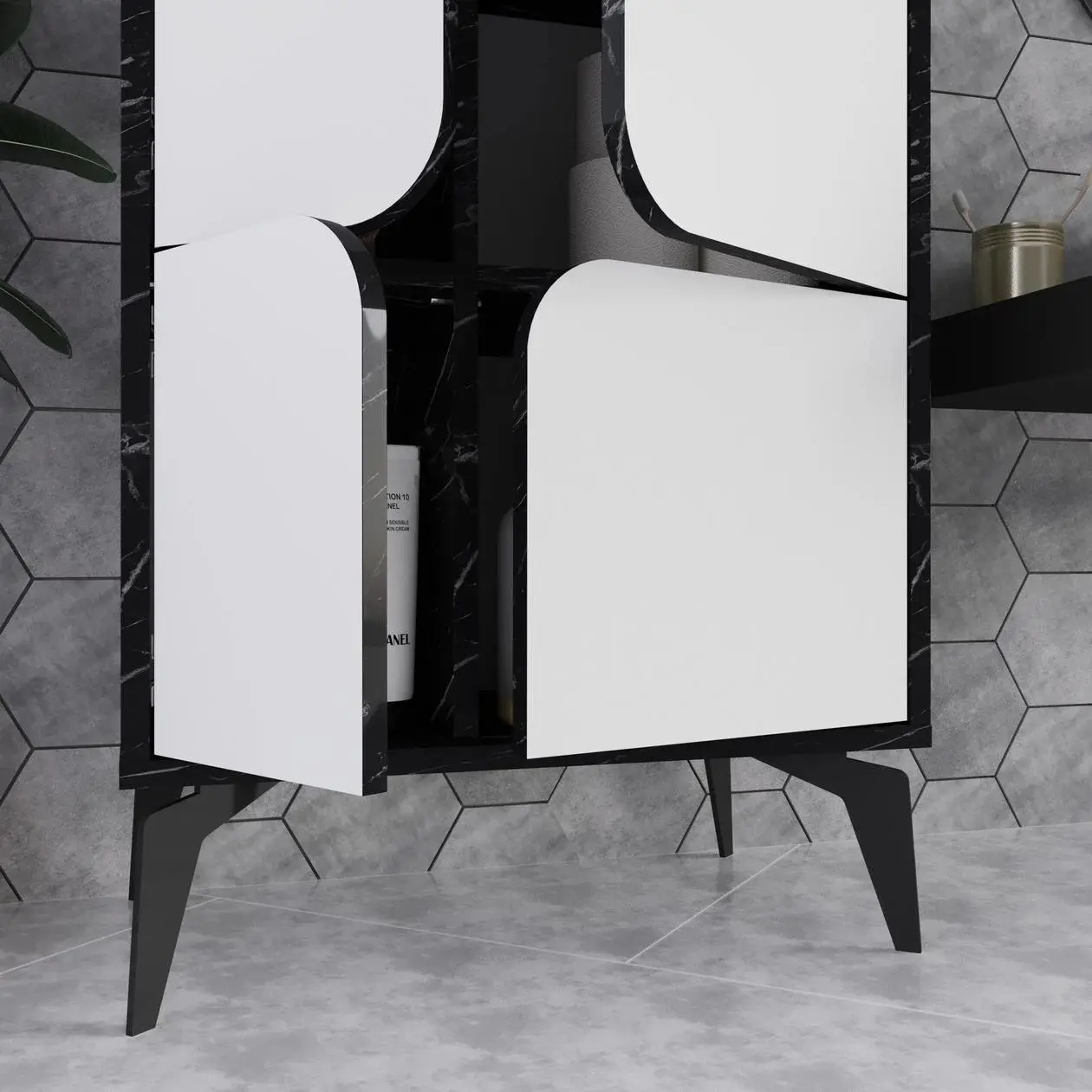Шкаф Showdeko Spark (Black Marble/White) - 4