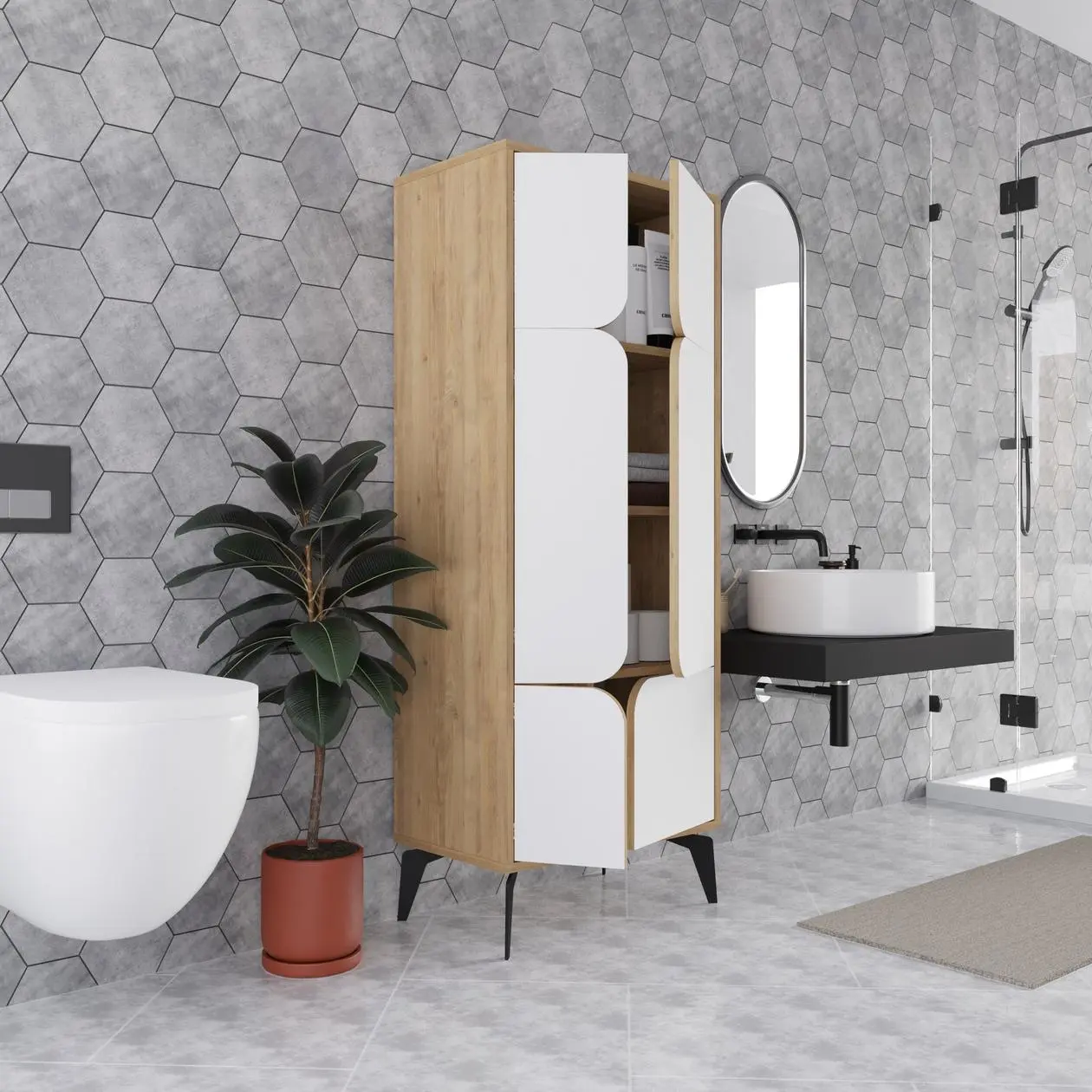 Шкаф Showdeko Spark (Oak/White) - 3