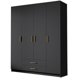 Dulap Space Meble Adrianna I 160 (Black/Gold) Thumb