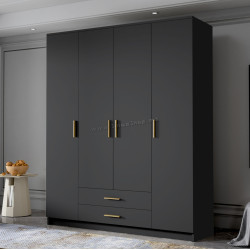 Dulap Space Meble Adrianna I 160 (Black/Gold)