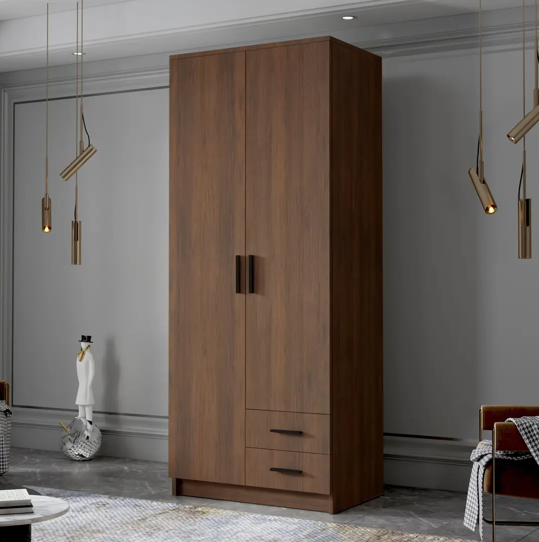 Dulap Space Meble Adrianna I 80 (Walnut/Black)