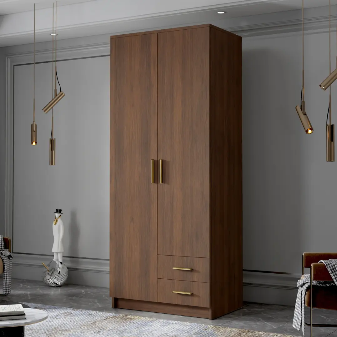 Dulap Space Meble Adrianna I 80 (Walnut/Gold)