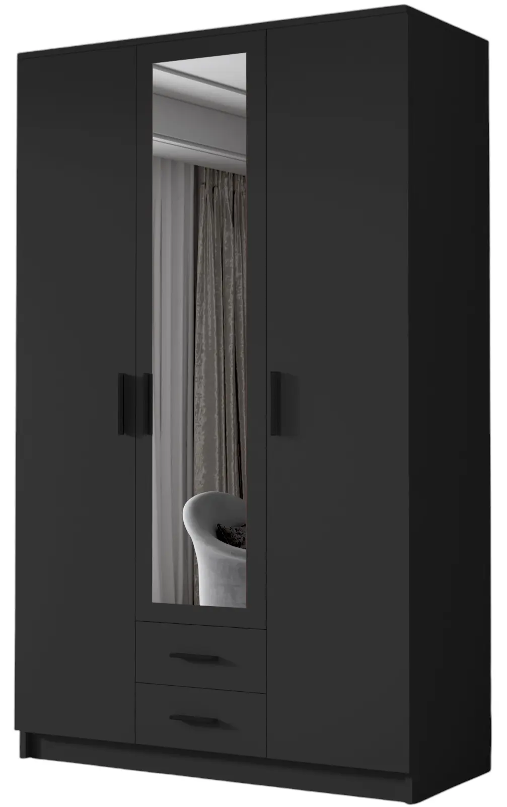 Dulap Space Meble Adrianna II 120 (Black) - 2