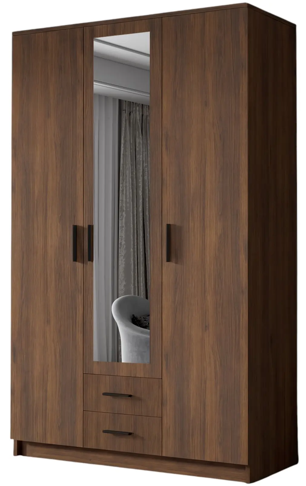 Dulap Space Meble Adrianna II 120 (Walnut/Black) - 2
