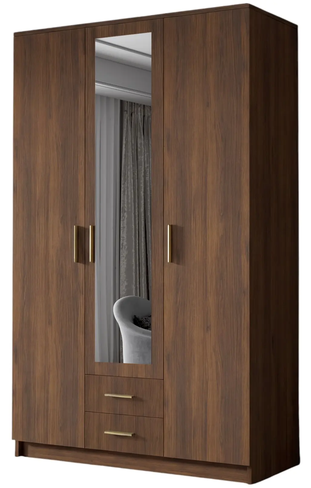 Dulap Space Meble Adrianna II 120 (Walnut/Gold) - 2