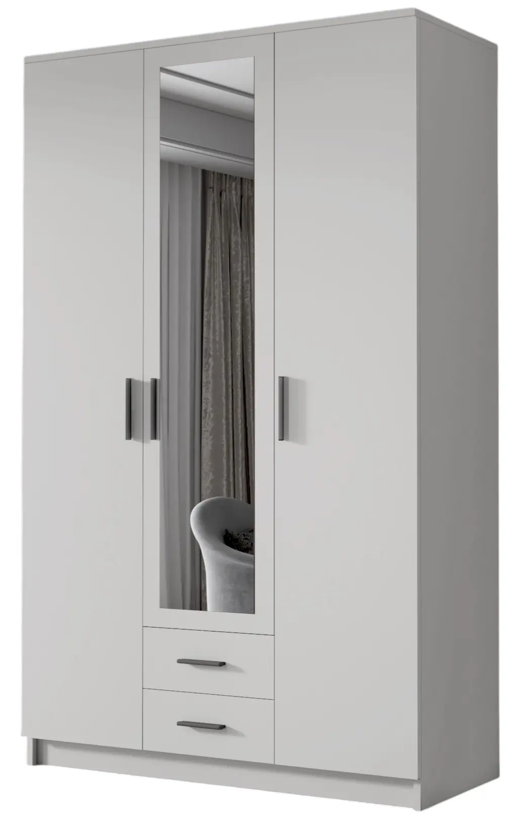 Dulap Space Meble Adrianna II 120 (White/Black) - 2