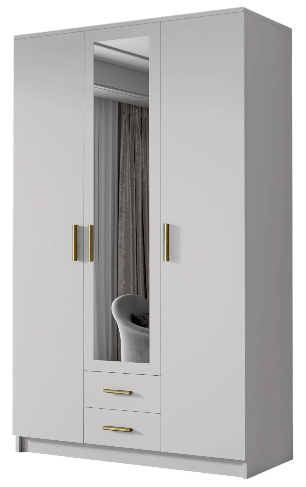 Dulap Space Meble Adrianna II 120 (White/Gold) - 2