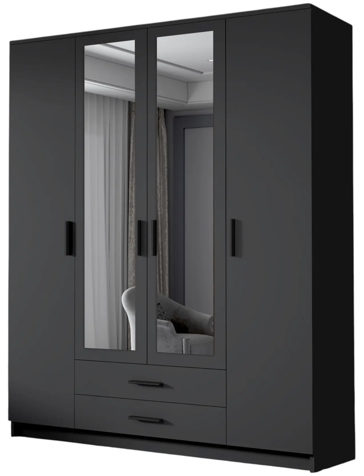 Dulap Space Meble Adrianna II 160 (Black) - 2