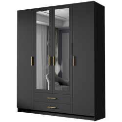 Dulap Space Meble Adrianna II 160 (Black/Gold) Thumb