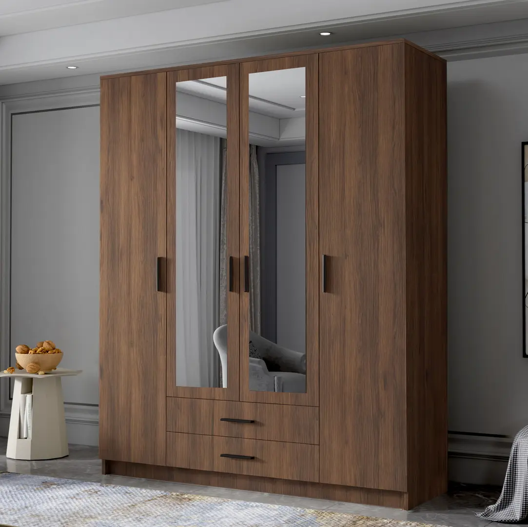 Dulap Space Meble Adrianna II 160 (Walnut/Black)