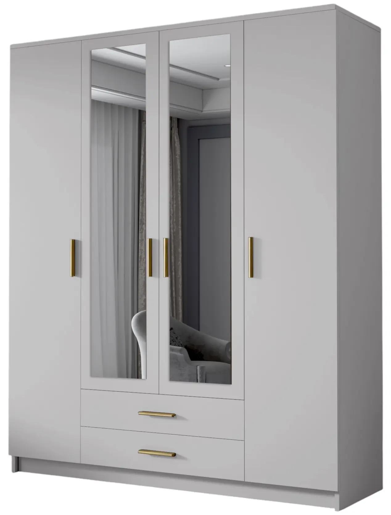 Dulap Space Meble Adrianna II 160 (White/Gold) - 2