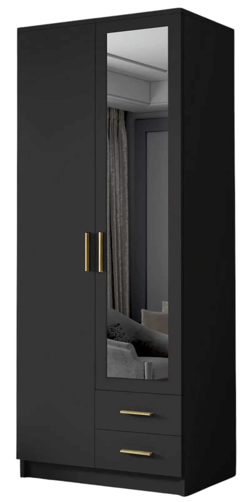 Dulap Space Meble Adrianna II 80 (Black/Gold) - 2