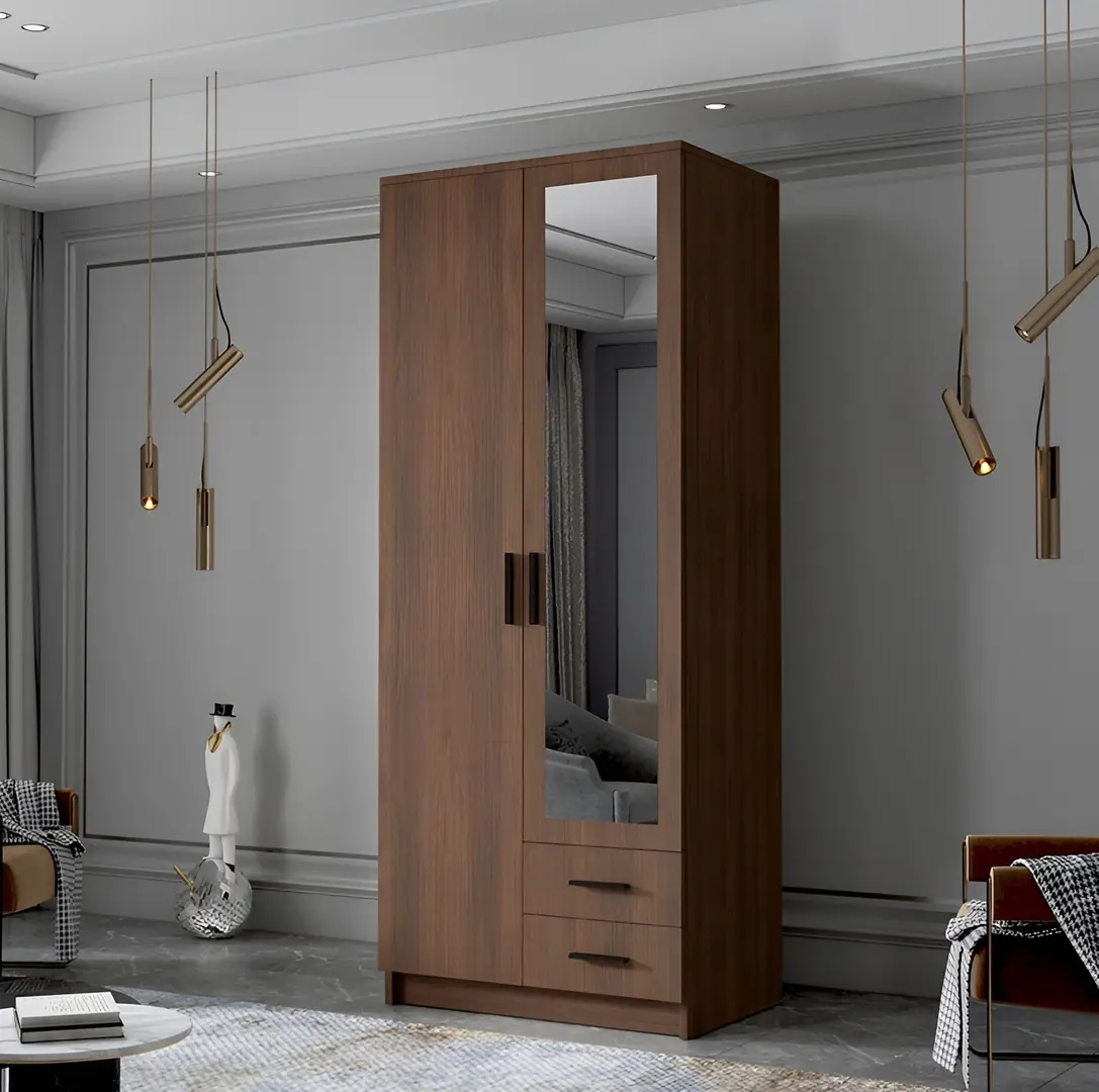 Dulap Space Meble Adrianna II 80 (Walnut/Black)