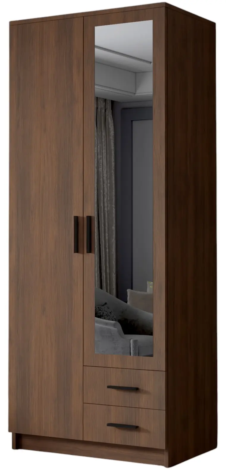 Dulap Space Meble Adrianna II 80 (Walnut/Black) - 2
