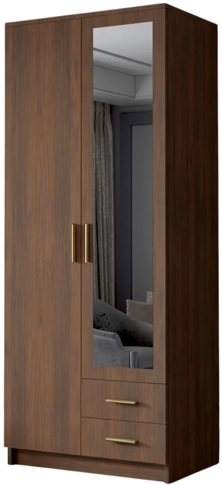 Dulap Space Meble Adrianna II 80 (Walnut/Gold) - 2