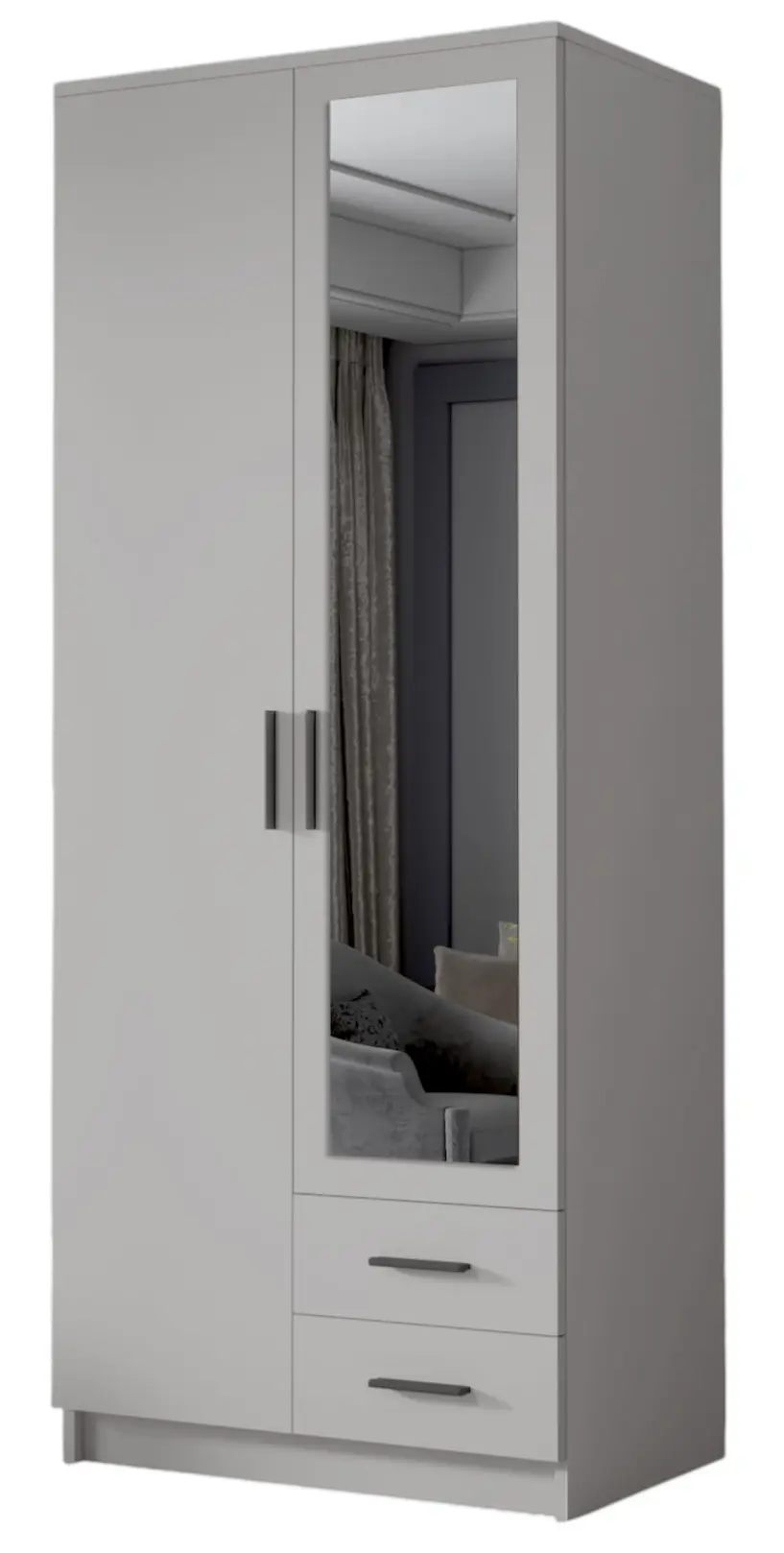 Dulap Space Meble Adrianna II 80 (White/Black) - 2