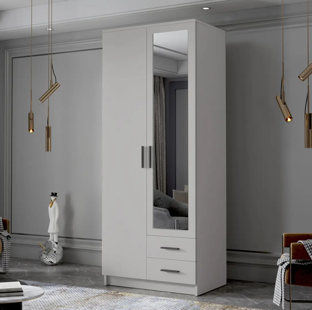 Dulap Space Meble Adrianna II 80 (White/Black)