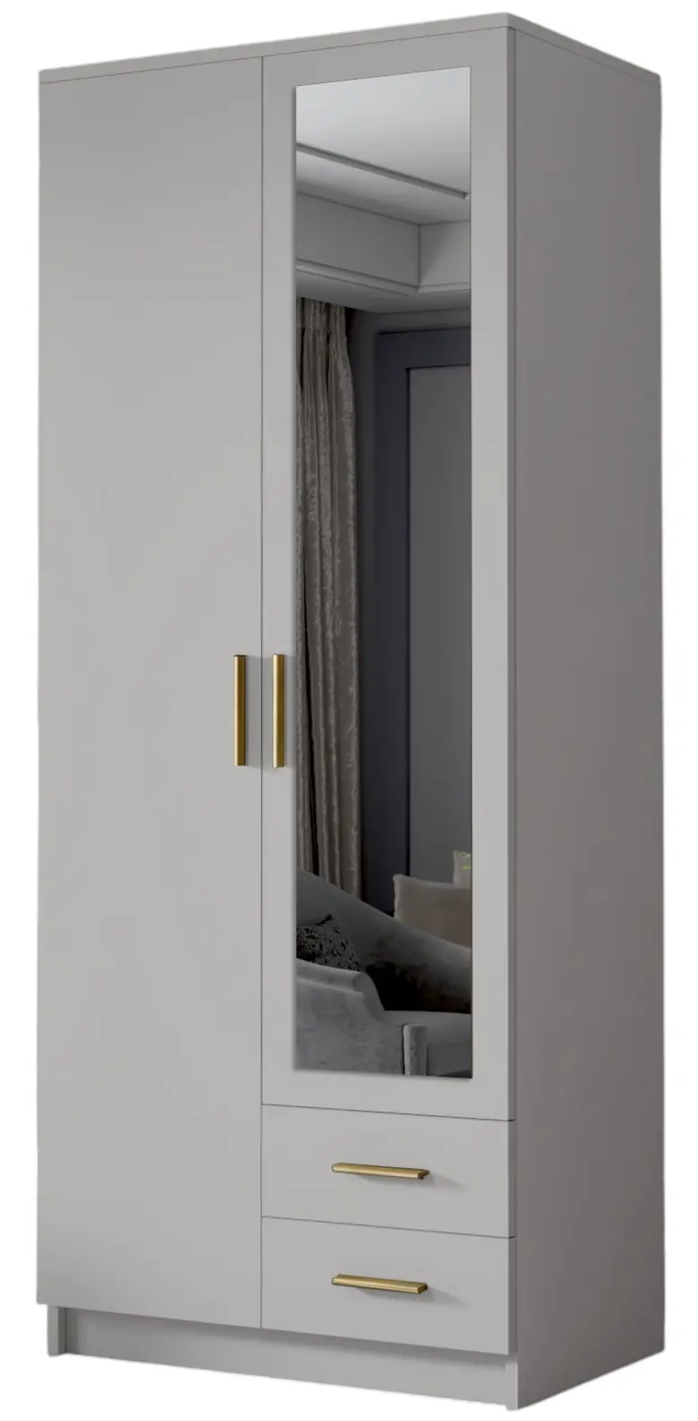 Dulap Space Meble Adrianna II 80 (White/Gold) - 2