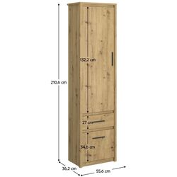 Шкаф Tempo Kondela Airon 2D1S (Artisan Oak) Thumb