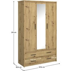 Dulap Tempo Kondela Airon 3D4S (Artisan Oak) Thumb